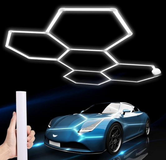 Hexagon LED Garage Light: 25 Pack Updated Bigger Size, 26400LM Super Bright Car Detailing Ceiling LED Shop Light for Warehouse