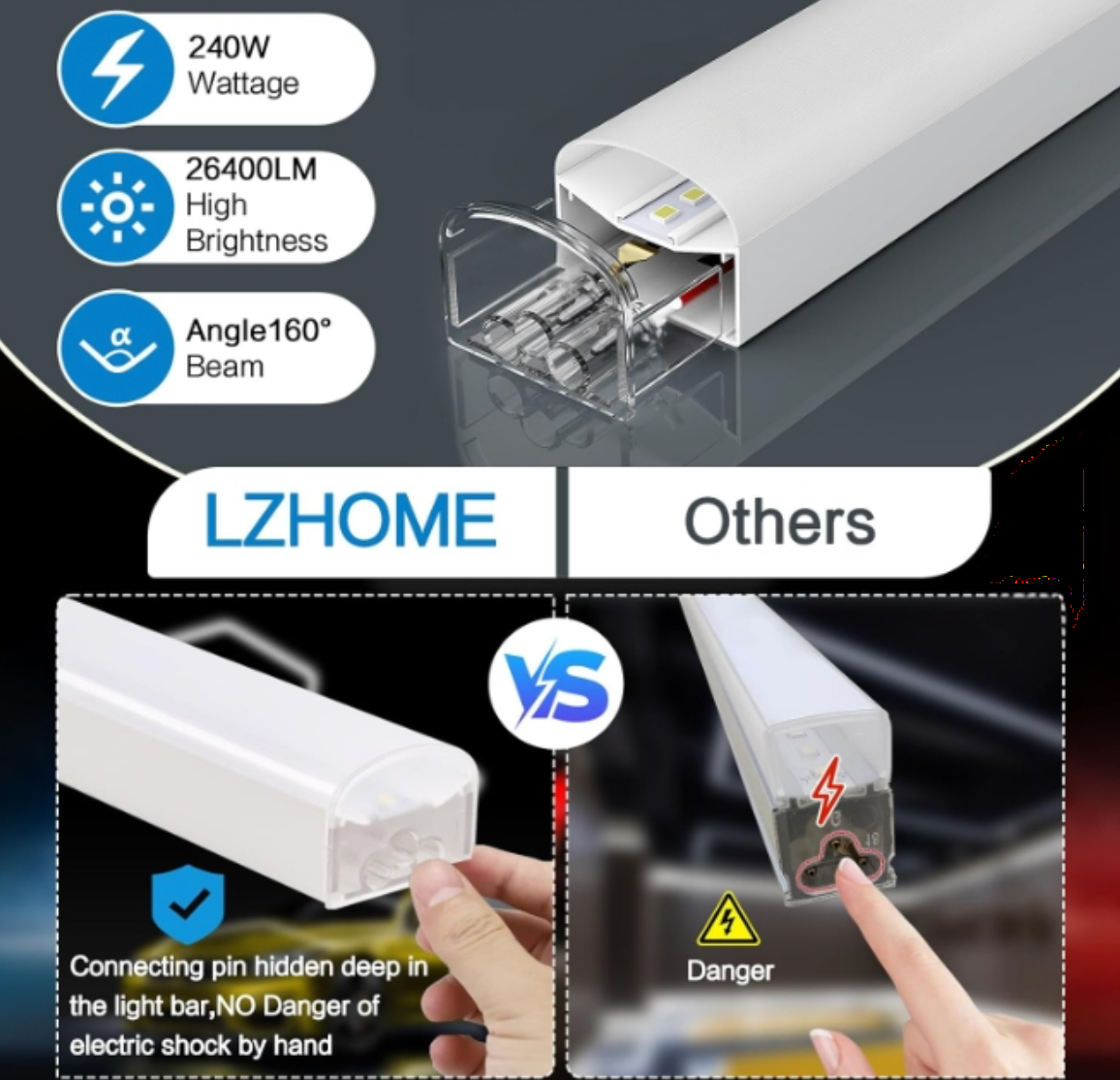 Hexagon LED Garage Light: 25 Pack Updated Bigger Size, 26400LM Super Bright Car Detailing Ceiling LED Shop Light for Warehouse