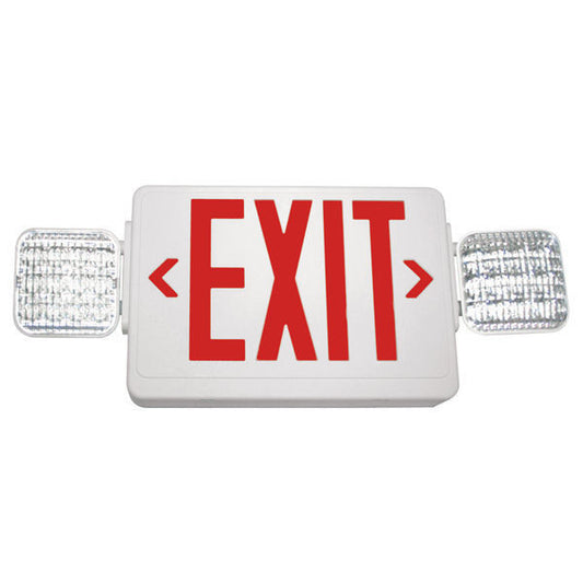 Red LED Exit Sign with Emergency Lights – Commercial Emergency Combo